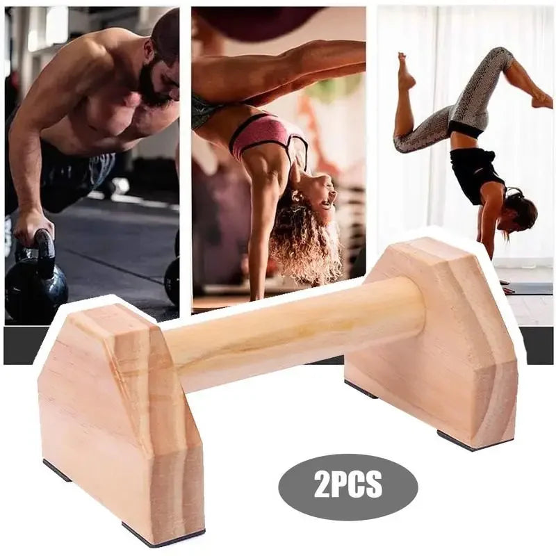 Push-up Stand Wood Pushup Bars Exercise Non-Slip Parallettes Handle Stands Calisthenics Fitness Equipment Home Strength Training