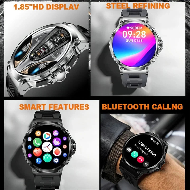 New 1.85-inch Ultra HD Smart Watch GPS Track Bluetooth Call 710 Mah Large Battery Sports Fitness Smartwatch