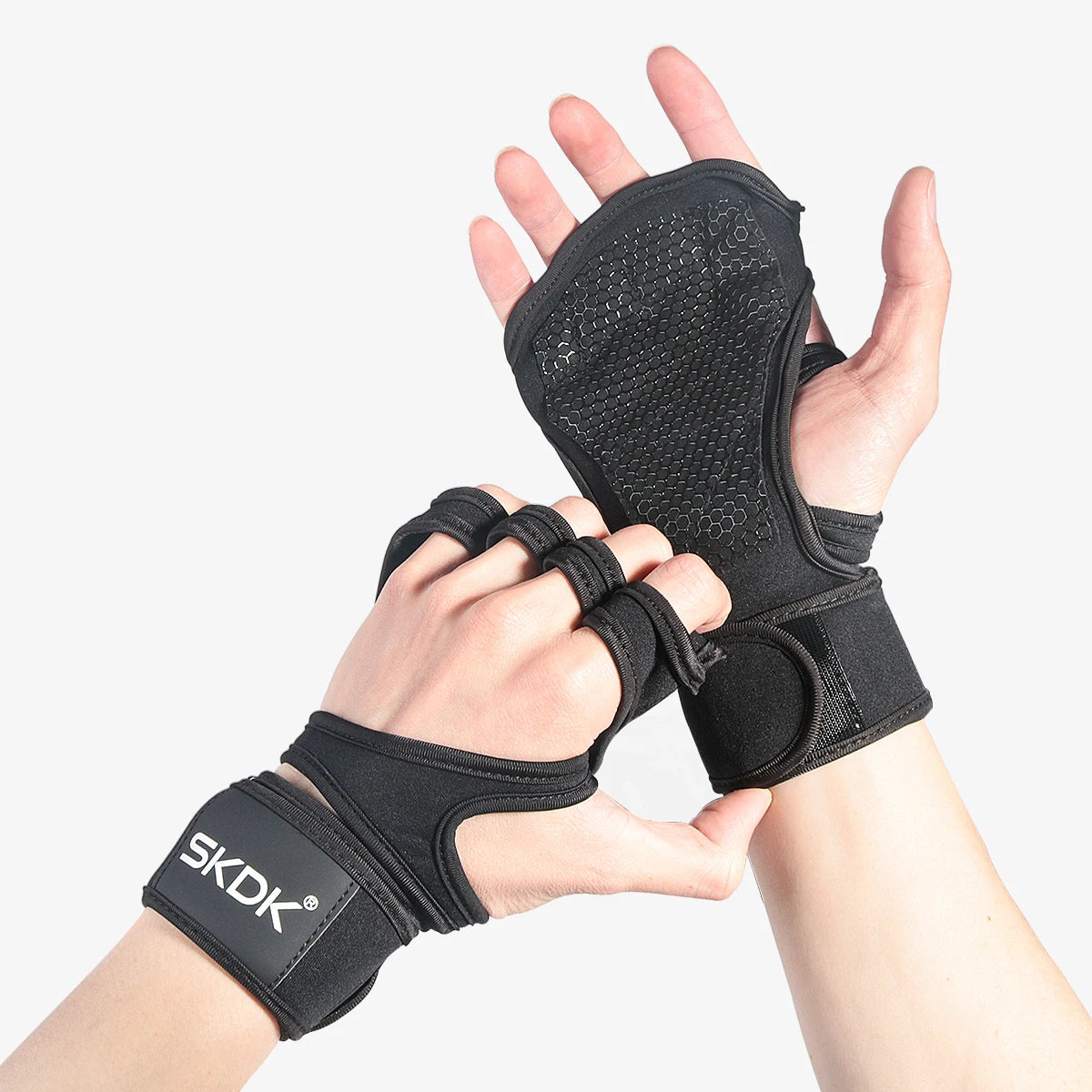 Weight Lifting Fitness Gloves With Wrist Wraps Silicone Gel Full Palm Protection Gym Workout Gloves Power Lifting Equipment