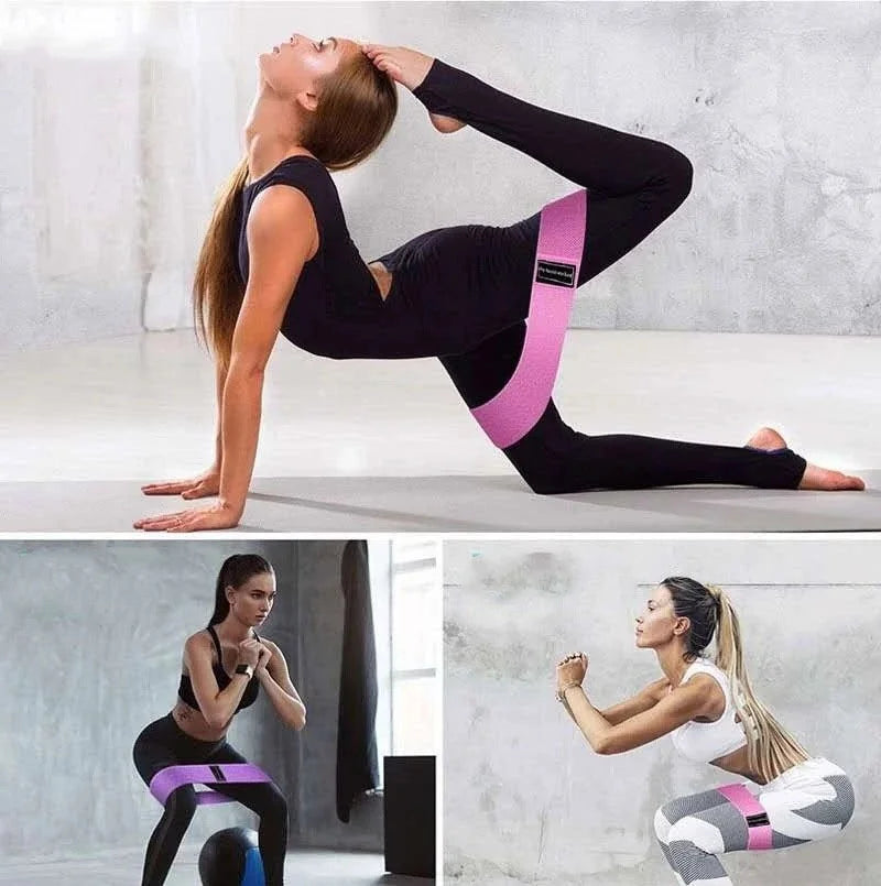 Fitness Exercise Stretch Hip Resistance Bands Yoga Legs Butt Anti Slip Elastic Fitness Bodybulding Exercise Workout Equipment