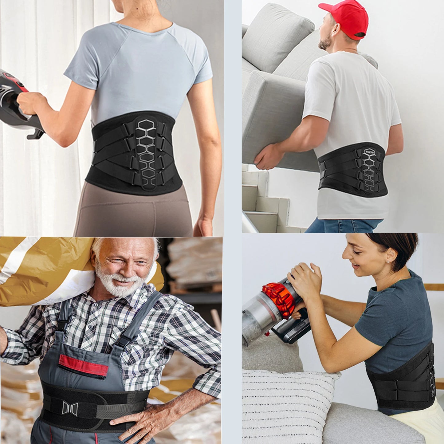 Back Brace for Lower Back Pain Relief with Pulley System,Lumbar Support Belt for Men & Women with Lumbar Pad, Ergonomic Design