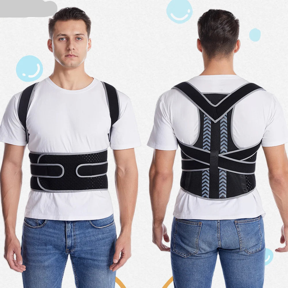 Lumbar Brace Spine Support Belt Adjustable Corset Correction Body Improve with Plate Straight Back Posture Corrector