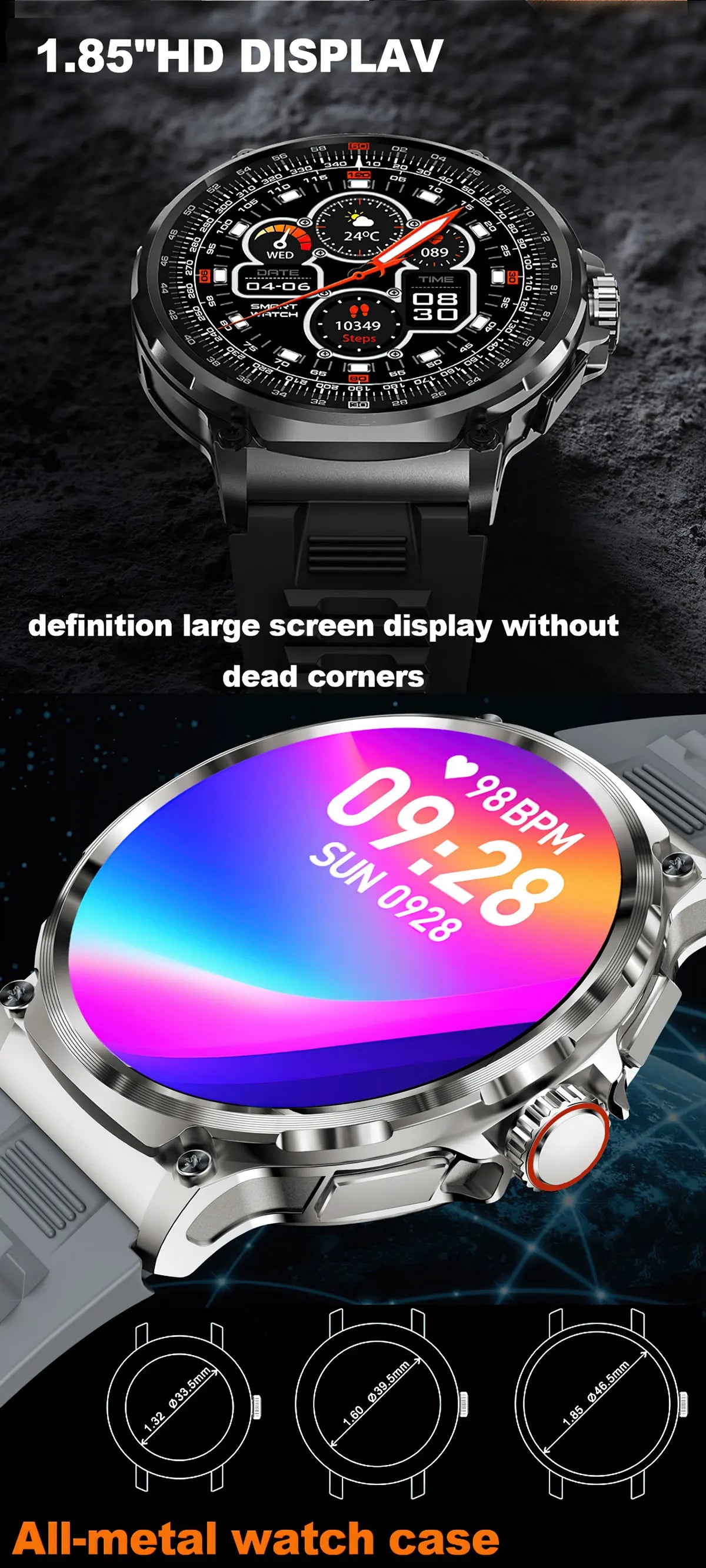 New 1.85-inch Ultra HD Smart Watch GPS Track Bluetooth Call 710 Mah Large Battery Sports Fitness Smartwatch