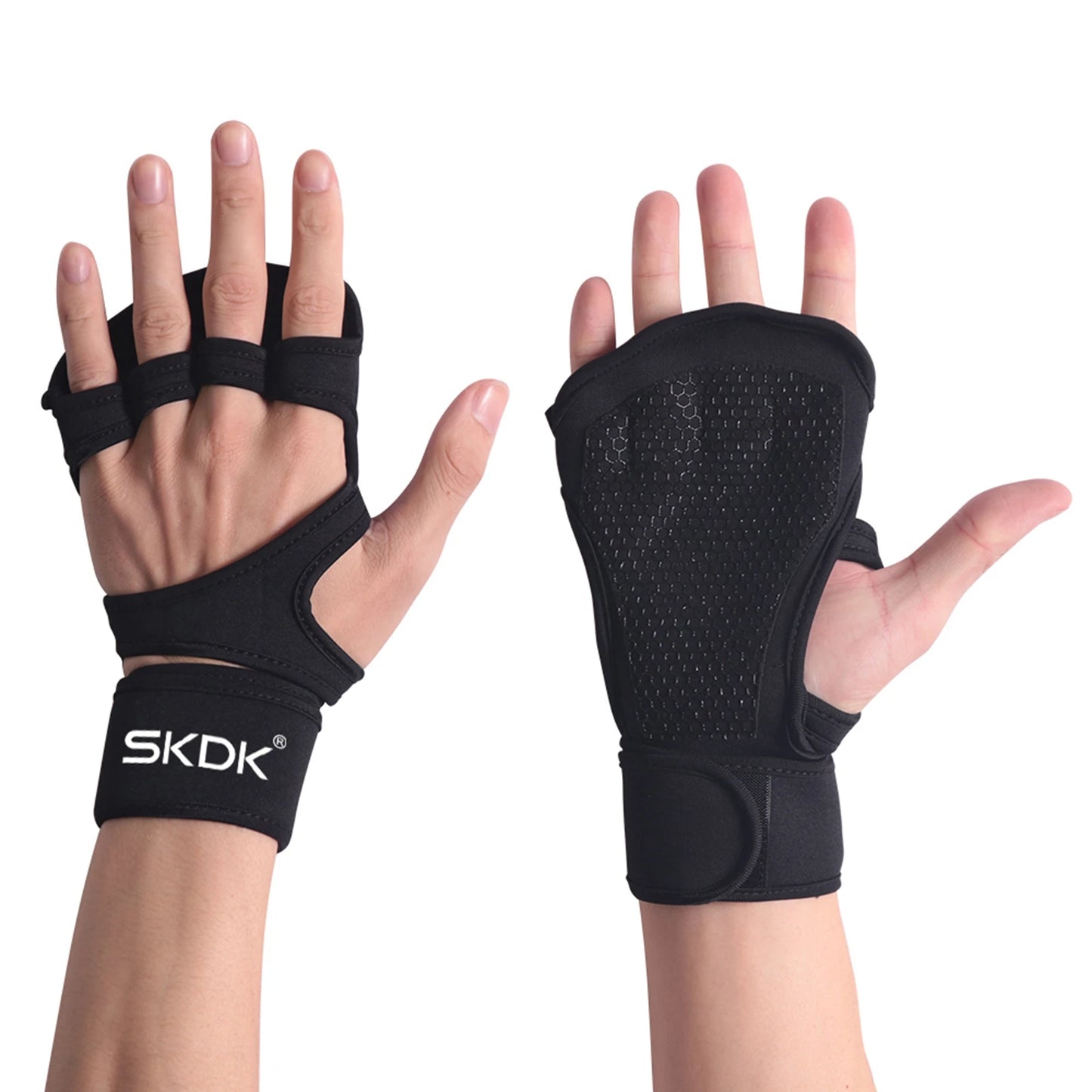 Weight Lifting Fitness Gloves With Wrist Wraps Silicone Gel Full Palm Protection Gym Workout Gloves Power Lifting Equipment